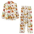 thumbnail image 4 of Renewold Fall Maple Leaves Turkey Pajama Set for Women Walking Jogger Tracksuit Warm Long Sleeve Athletic Clothing Button Down Sleepwear 2 Packs Snug-Fit Cozy Loungewear Size 2XL, 4 of 6