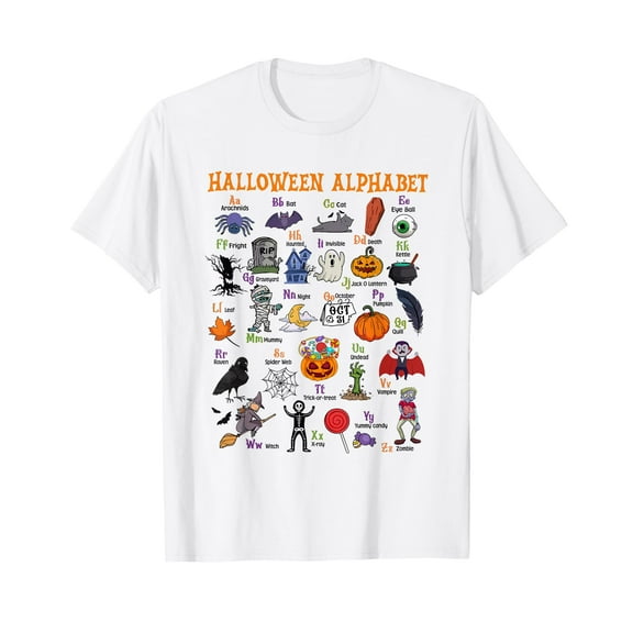 Halloween Alphabet ABCs Learning Kindergarten Teacher T-Shirt