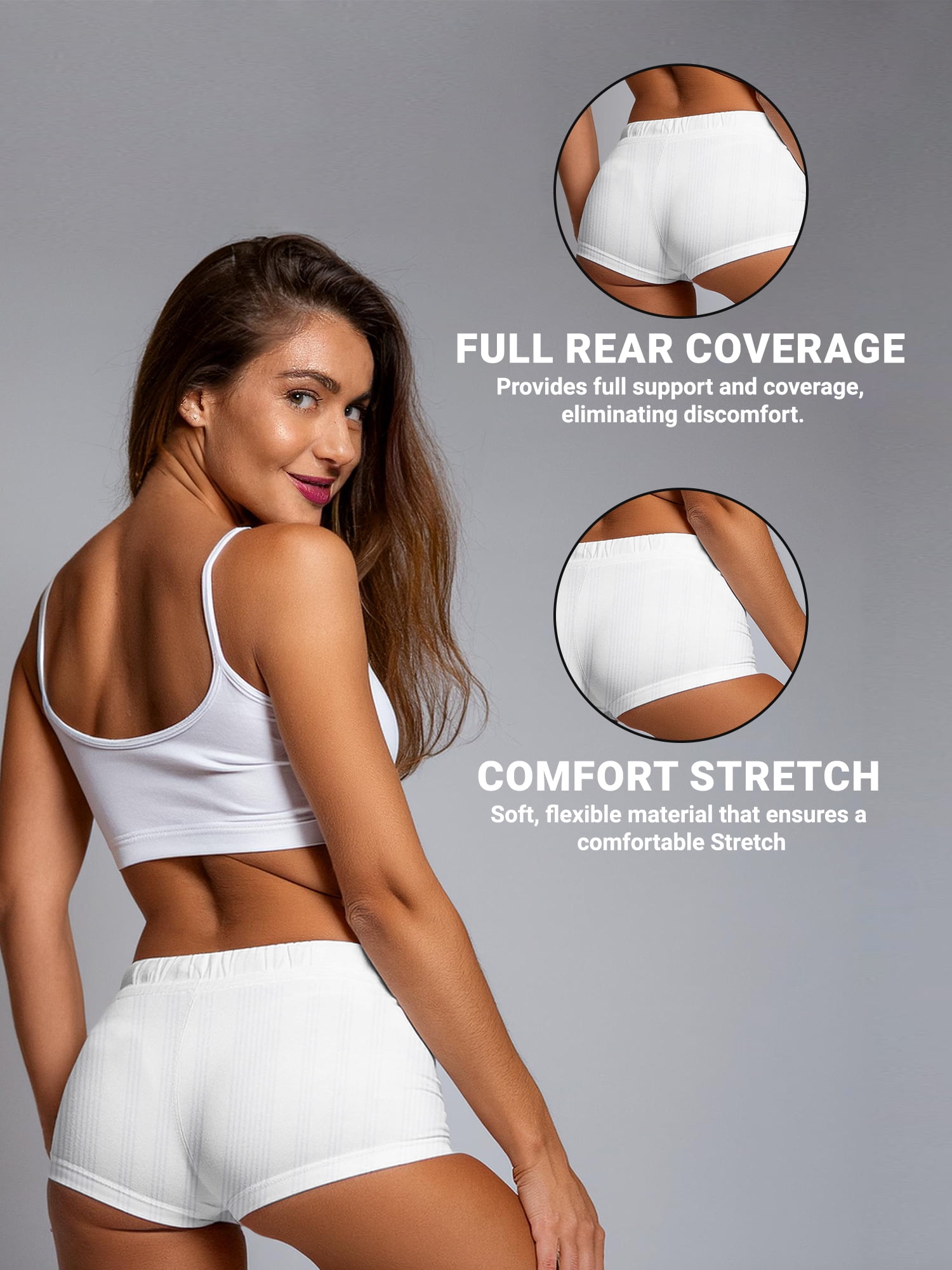 Starter Women's Seamless Boyshort Underwear, 6-pack