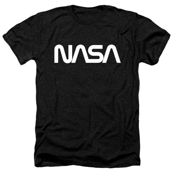 Nasa Worm Logo Adult Heather T-Shirt Black