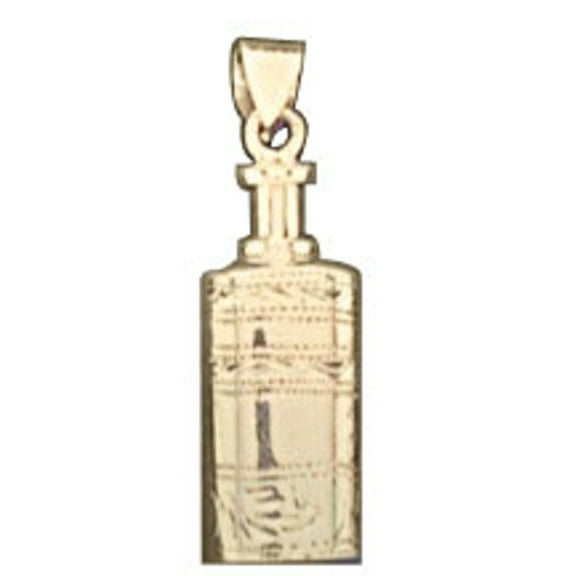 Sterling Silver 16" .8mm Silver Square Bottle Shaped Perfume Bottle Locket Pendant Necklace