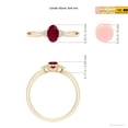 thumbnail image 4 of ANGARA Natural Solitaire Oval Ruby Split Shank Ring with Trio Diamonds in 14K Yellow Gold for Women (Size-6x4mm) | July Birthstone Jewelry for Her, 4 of 9