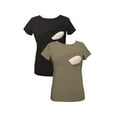 thumbnail image 6 of LVMA2500 - 2 Pack - 100% premium Cotton - Women short Sleeve Nursing Maternity T-Shirt 2 Piece Set, 6 of 16