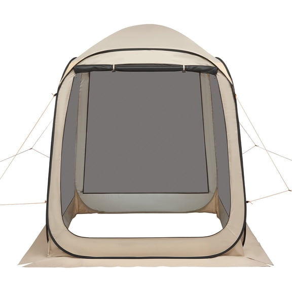 6x6ft 4-6 Person Pop Up Screen House Tent Portable Canopy with Carry Bag Netting Sides Ground Stakes for Garden Patio Backyard Outdoor Beige