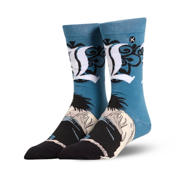 Cool Socks – Death Note L Lawliet Crew Socks – Size Large for Men & Women – Official Detective