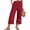 Red, variant on Linen Cotton Capri Pants For Women Back Pocket Picnic Outfits Summer With Pockets Cropped Capri Solid Side Slit Smooth Waist Road Trip Lightweight Feel Dark Gray XXL