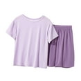 thumbnail image 1 of HABDGIKS Pyjama Ensemble Fille Garçon Manches Courtes Col Rond T-Shirt 2 Pcs Tenue de Détente, 1 of 3