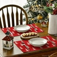 thumbnail image 4 of mubwai Red White Xmas Pine Christmas Placemats Set of 4, 12x18 Inch Seasonal Christmas Table Mats for Party Kitchen Dining Decoration, 4 of 6