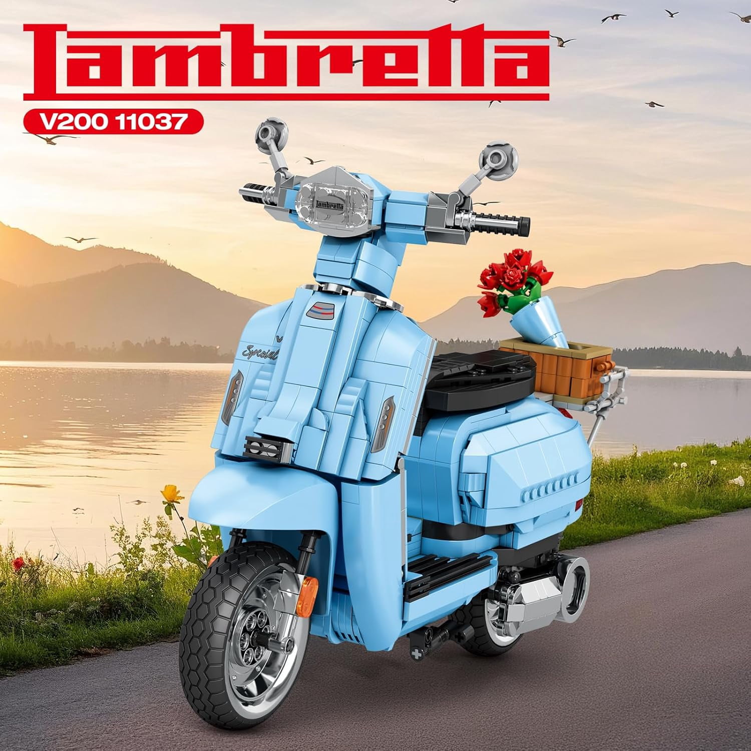 V200 Motorcycle Building Toy for Adults, Motorbike Building Set for Adults, Collectible Cool Sidecar Motorcycle Model Kit with Stand, Room Decor (1,169 PCS)