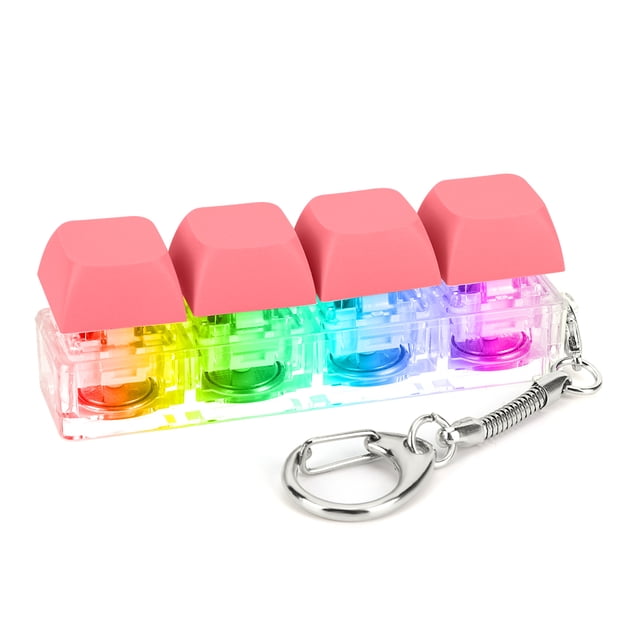 Botón Estrés Alivio Keyboard Clicker TEQUENO DESCOPRESIÓN TEJES TECLADO DEL TECLO TELECHA FIDGE 4 TECHAS CON LED LIGHT DIY PARA SUMINIS