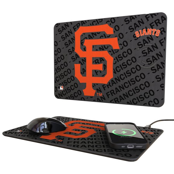 Keyscaper San Francisco Giants 15W Fast Wireless Charger and Mouse Pad