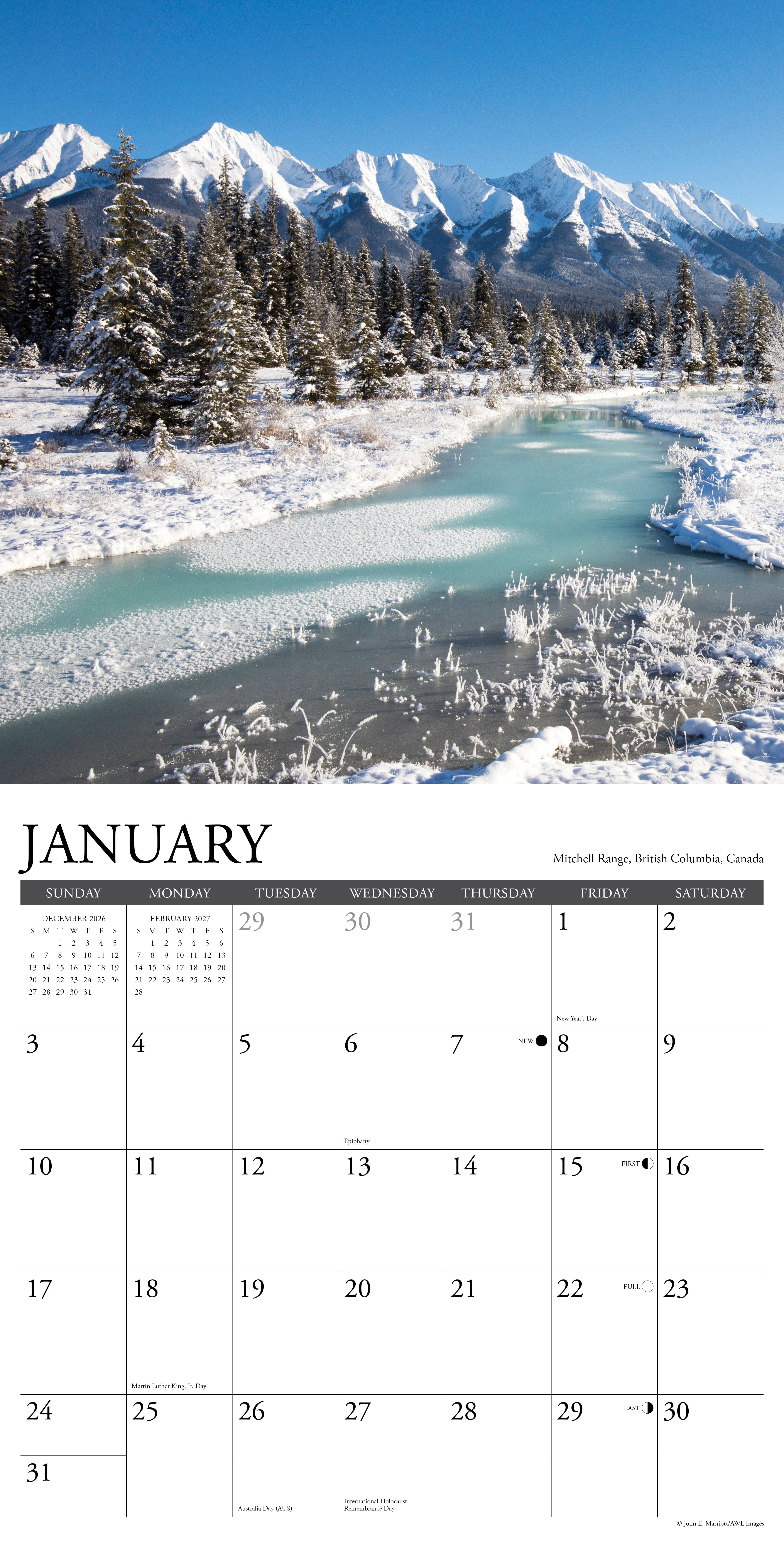Willow Creek Press, Mountain View 2027 Wall Calendar