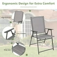 thumbnail image 4 of Demifill Set of 4 Patio Folding Chair Set, Folding Chairs with Rustproof Metal Frame, Patio Chairs with Strong 330 lbs Bearing Capacity, Reclining Patio Chairs for Outdoor, Gray, 4 of 6