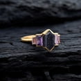 thumbnail image 3 of CHIRAGEMSJEWEL Long Hexagon Sandstone Wedding Ring , Amethyst Cluster Ring , 9X5MM / 1.5ct Christmas Gift for Love, 3 of 8