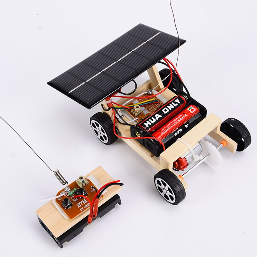 Assembly Solar Powered Car Model DIY Kits for Kids Physics Science Prop 