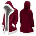 thumbnail image 6 of YMNXA Big Girls Boys Christmas Hooded Coat With Pocket Long Sleeve Solid Color Plush Warm Comfortable Jacket For Daily Wear And Party Wine 3-4 Years, 6 of 9