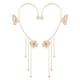thumbnail image 1 of Pendientes de circonita estilo borla de mariposa para mujeres y niñas, sin perforaciones, pendientes largos con borla de flor de mariposa, clips, pendientes de cristales, joyería de regalo, 1 of 8