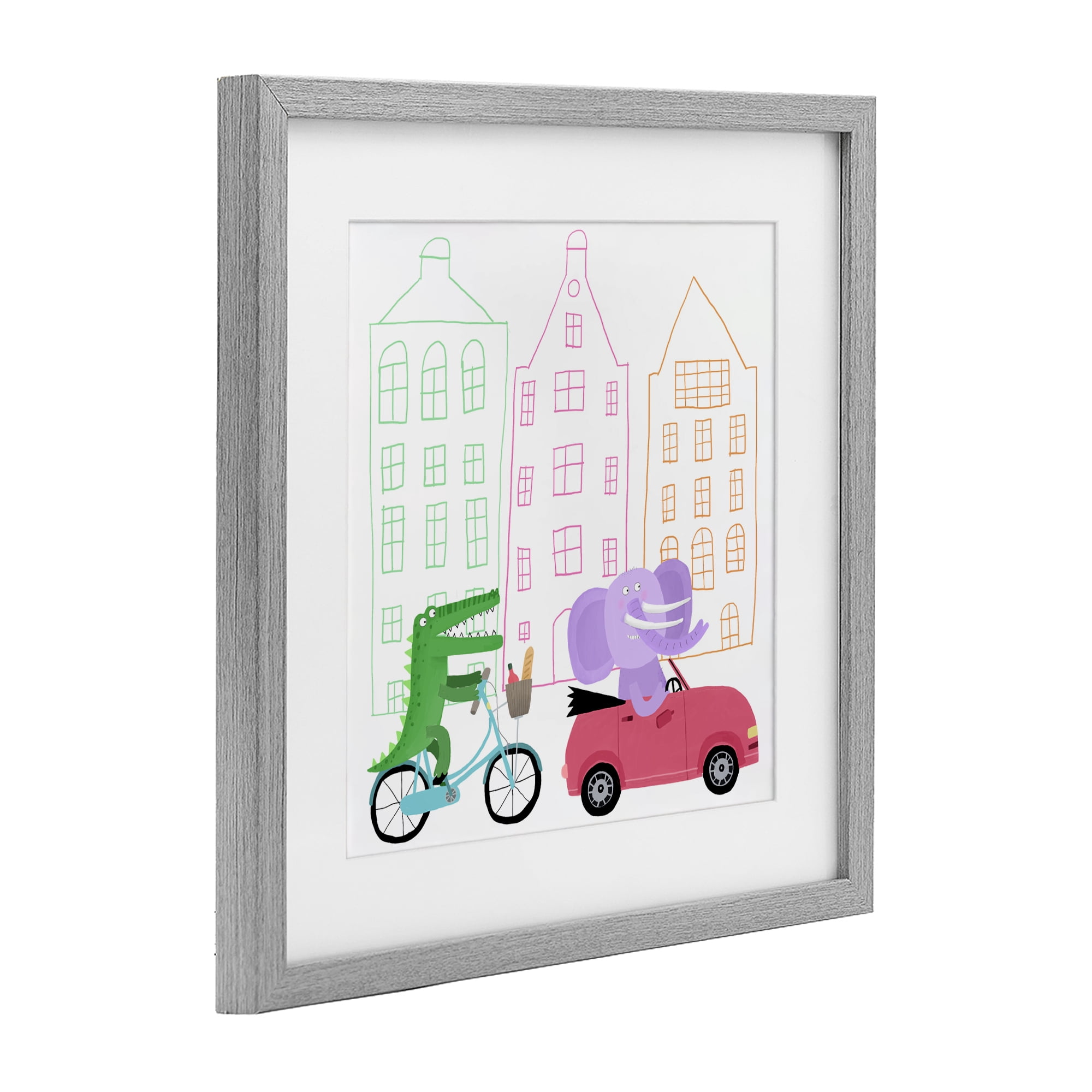 Stupell Industries Amsterdam Buildings & Animals Gray Framed Print Under Glass, design by Carla Daly