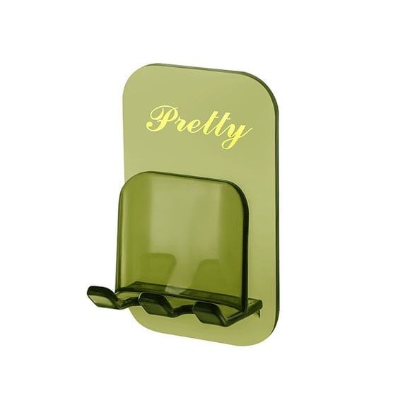 Cateissary Soporte de cepillo de con gancho sin perforaciones montado en la pared colgador de estante de almacenamiento autoadhesivo para Almacenamiento y organización del hogar Color del té