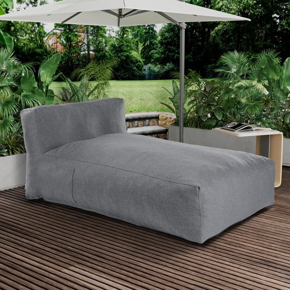 Outdoor Chaise Lounge Chair, Modern ANNY-H Lounge Chair, Patio Couch Sofa Comfy Patio Furniture Dense Foam Pool Loungers Lazy Sofa for Outside (Charcoal Gray)