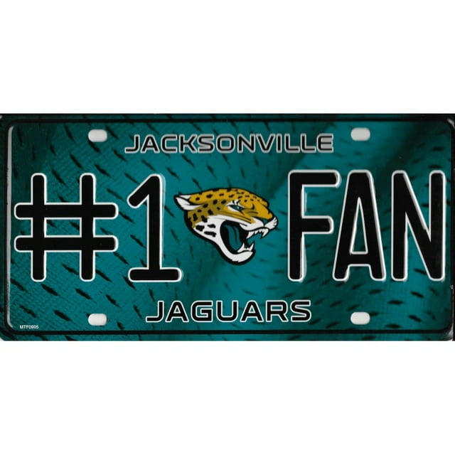 Jacksonville Jaguars Plaque d'Immatriculation en Métal 1 Fan