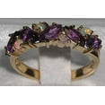thumbnail image 2 of LBG British Made 14k Yellow Gold Natural Amethyst & Opal Womens Eternity Ring - 33 size options, 2 of 5