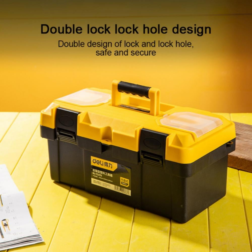 17 Inch Multipurpose Tool Box Organizer and Storage Portable Lockable with Resettable