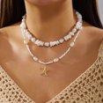 thumbnail image 3 of NICKSUN Boho Beach Seashell Imitation Pearl Layered Necklaces Collection, Multi-Style Ocean Starfish Seahorse Charm Beaded Chokers, Summer Tropical Vacation Dopamine Statement Jewelry, 3 of 8