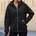 thumbnail image 2 of Sudadera con capucha de manga larga para mujer con bolsillos Sudadera extragrande Ropa deportiva cómoda para otoño, 2 of 6