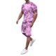 thumbnail image 3 of MKLEKYY Conjunto Deportivo Informal Corto Para Mujer Y Hombre, Ideal Para Vacaciones Y Fitness, Con Mangas Cortas Y Pantalones Cortos, Ideal Para Actividades De Primavera, Verano Y Otoño., 3 of 5