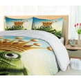 thumbnail image 5 of Ambesonne King Duvet Cover Sets, Frog Prince on Moss Stone, 2-King, Forest Green and Yellow, 5 of 6