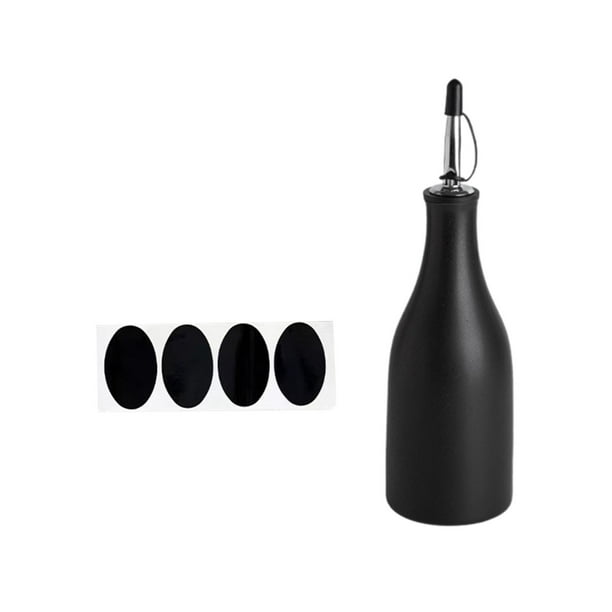 Botella de cerámica para aceite de cocina (300 ml) Negro