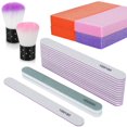 thumbnail image 3 of 22Pcs Manicure Tools Kit with 4 Nail Buffer Block 14 Straight Rubbing Strips 2 Polishing Strips 2 Mushroom Brush Professional Nail Manicure Set Portable Fingernail Files for for Nail Care, 3 of 11