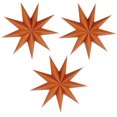 thumbnail image 1 of 3 Pieces 9 Pointed Paper Star Lanterns 12 Inch Hanging Lampshade for LED Light Wedding Birthday Party Decor, Orange, 1 of 7