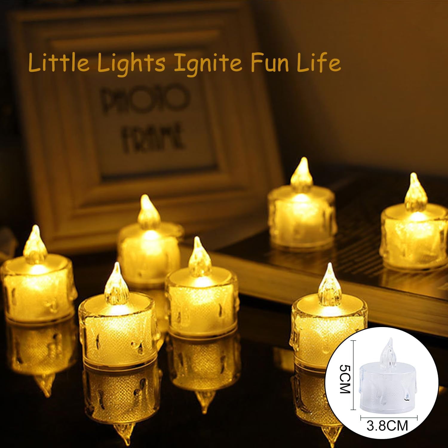 XIHAMA 48 Pack Flameless Tea Lights Candles Battery Operated, Crystal Led Tealight Candles,Votive Candles Electric Fake Candles for Valentines Halloween Christmas