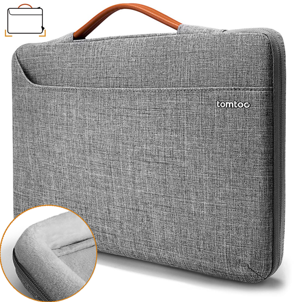 tomtoc 14 inch Laptop Sleeve Handle Zipper Case for 15 inch New MacBook