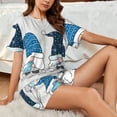 thumbnail image 4 of KLL Snow Gnome for Winter Print Pajama Set for Women Short Sleeve Sleepwear Pjs Soft 2 Piece Lounge Sleepwear Sets-4X-Large, 4 of 6