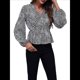 thumbnail image 3 of Blusa de Larga para Mujer, Estilo Babydoll, Ligera, de Poliéster, con Cuello en V y Mangas Abullonadas Corazón Negro XL, 3 of 10