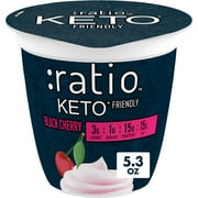 Ratio Yogurt Cultured Dairy Snack, Black Cherry, 1g Sugar, Keto Yogurt Alternative, 5.3 OZ