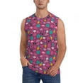 thumbnail image 2 of Goofa Summer Flamingo Printed Men's Sleeveless T-Shirt - Athletic Gym Workout Tank Top for Men - Moisture-Wicking, UPF 30+ Quick-Dry Muscle Tee-, 2 of 8