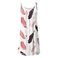 thumbnail image 3 of Women's Summer Fashion Feather Printed Pleated Sleeveless Shoulder Strap Beach Vacation Casual Dress Lost Ink Dresses Shirt Dress Summer Dresses Dress for Women below Knees Postpartum Dress Dressed, 3 of 3