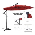 thumbnail image 3 of CITYLE Solar LED Lighted Patio Umbrella with 8 Ribs/Tilt Adjustment and Crank Lift System 32 Solar LED Lights, Offset Hanging Market Umbrella for Backyard, Poolside, Lawn and Garden, UPF 50+, Red, 3 of 7