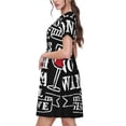 thumbnail image 2 of Easygdp Wine Funny para Vestido Transpirable de Mujer, Vestido Suelto de Manga Corta con Pliegues y Bolsillos para el Verano, 2 of 6
