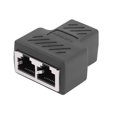 thumbnail image 2 of 1 a 2 vías RJ45 red Ethernet cabeza Lan Cable hembra carpintero acoplador enchufe, 2 of 6