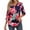 Blue, variant on Nlife Women Floral Blouse for Women Hawaiian 3/4 Sleeve Top Tropical V-Neck Casual Shirt with Button Details