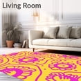 thumbnail image 2 of ODIKA 6x9 Machine Washable Non-Slip Area Rug, Golden Dawn Interlocking with Playful Boho Sun Symbols Ultra Soft Rug, None, 596881, 2 of 7