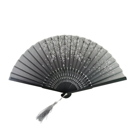 

Chinese Style Silk Folding Fan Party Ornaments Dance Hand Fans (Style 29)