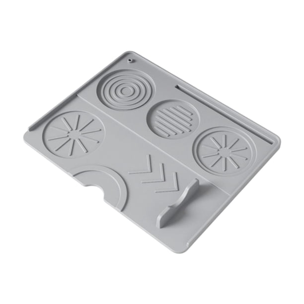 Mat de manipulación de café Mat de tampa de silicona sin deslizamiento, premium, almohadilla de manipulación, accesorio de café para la cafetería de Gris