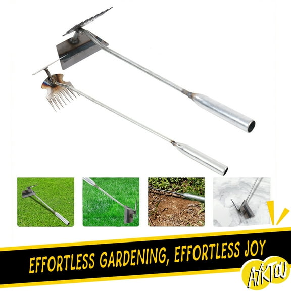 AYktou Weed Puller Tool-Dual Purpose Garden Weeding Tool with 8 Teethes,High Manganese Steel Weed Puller Multi Function Weeding Tool for Vegetable Gardening Backyard Farm Planting & Weeding