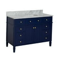thumbnail image 2 of Hailey 48" Bathroom Vanity with Royal Blue Cabinet and Carrara Marble Top, 2 of 6